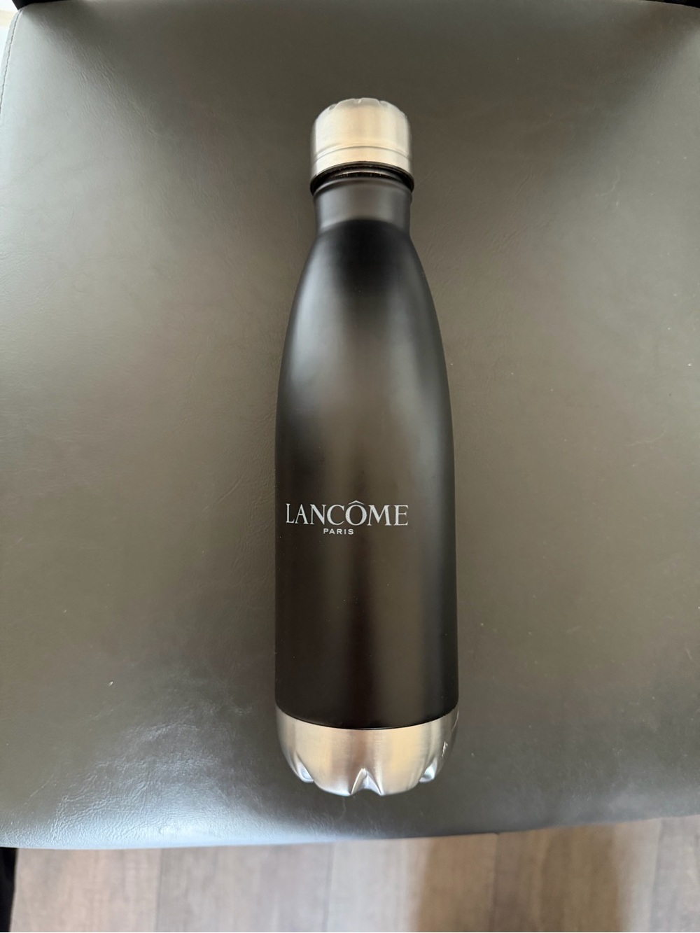 Lancôme Matte Black and Silver Insulated Bottle